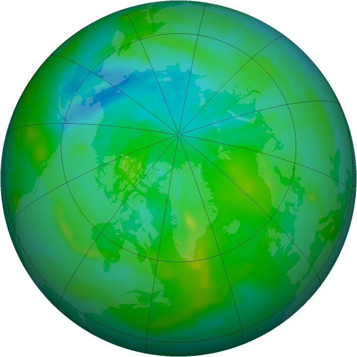 Arctic ozone map for 21 August 2013